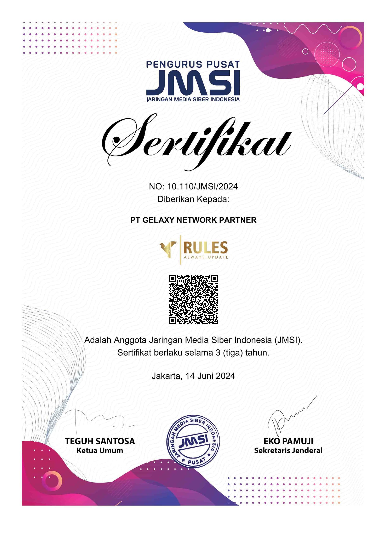 Sertifikat JMSI