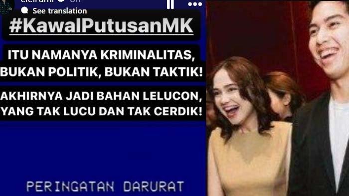 El Rumi dan Syifa Hadju Kompak Posting Gambar Garuda Biru dan Tulis Pesan Menohok