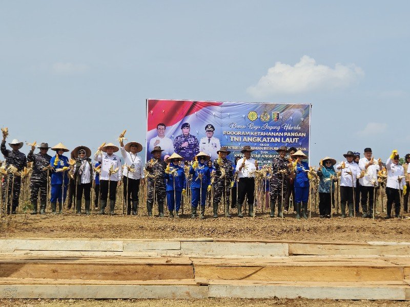 Mentan RI dan Wakasal Panen Daya di Mako Lanal Caligi