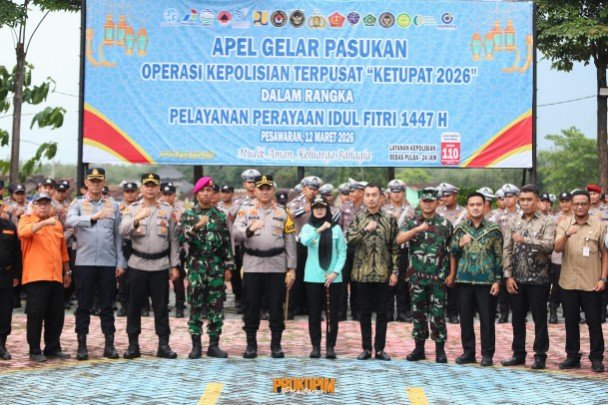 Nanda Indira Pimpin Apel Gelar Pasukan Operasi Ketupat Krakatau 2026