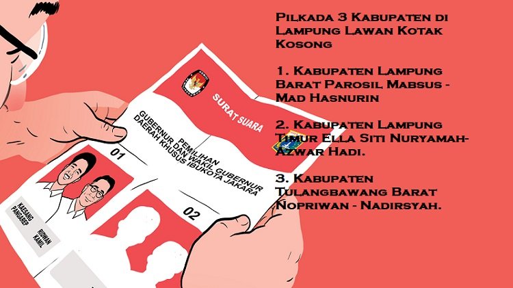 Tiga Kabupaten di Lampung Pilkada 2024 Lawan Kotak Kosong