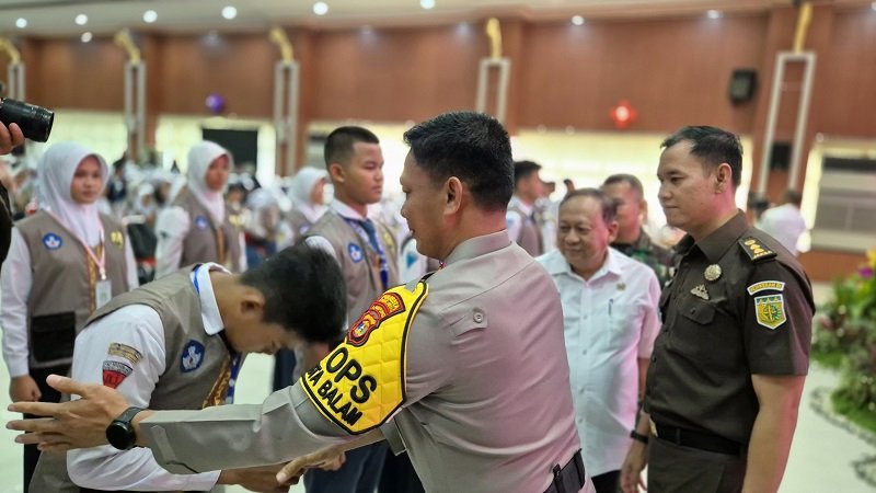 Kapolresta Bandar Lampung Kukuhkan Duta Pelajar SMP Anti Narkotika Judi dan Kekerasan
